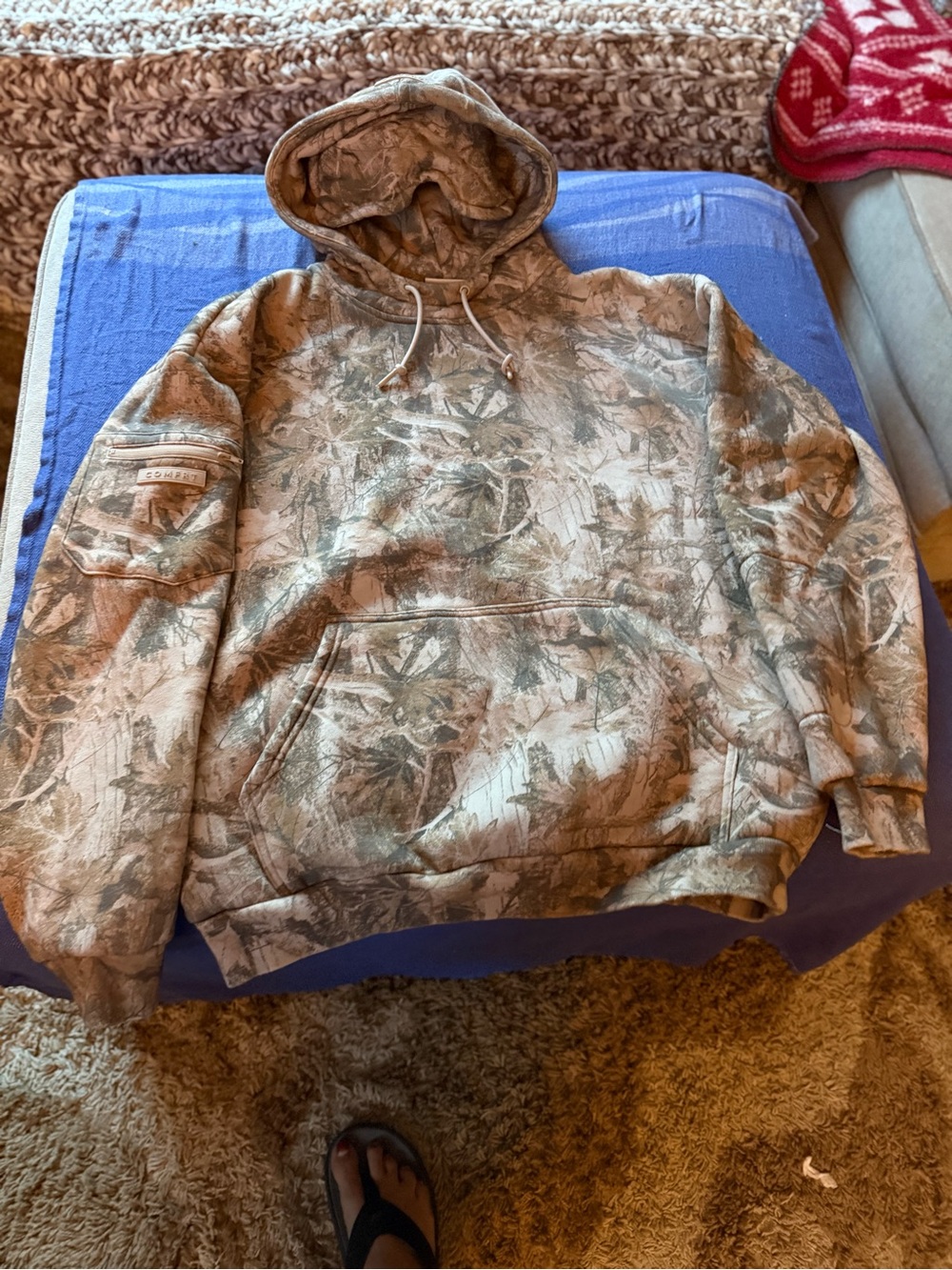 Comfrt brand Men's Camo Hooded Sweatshirt - Realtree-Style Brown Camo